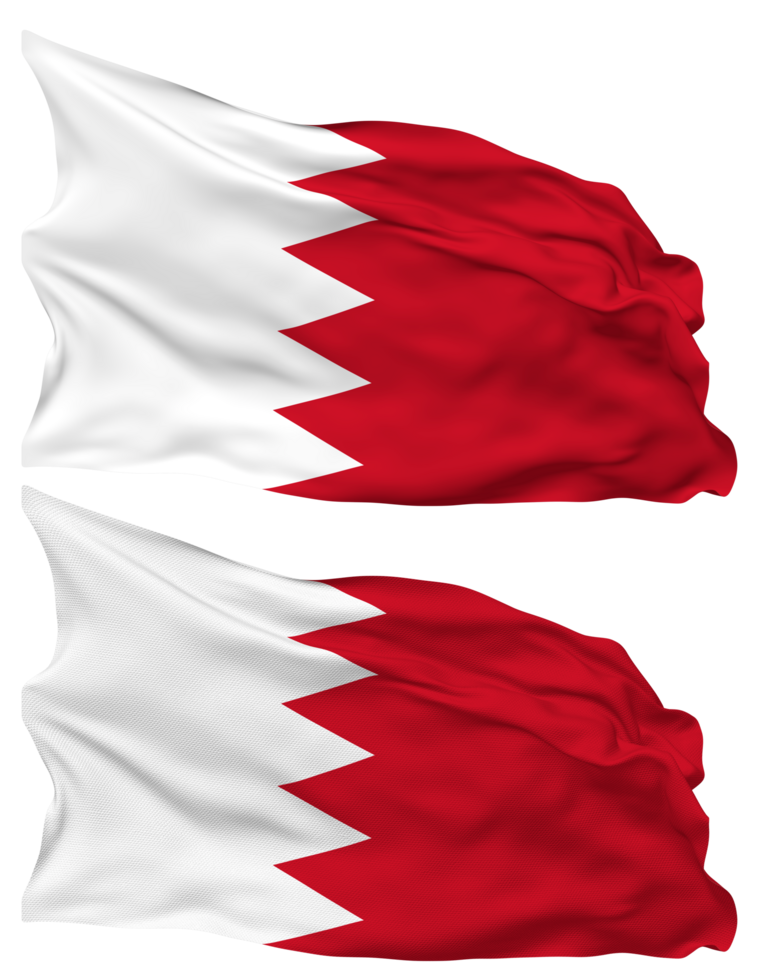 Bahrain Flagge Wellen isoliert im einfach und stoßen Textur, mit transparent Hintergrund, 3d Rendern png