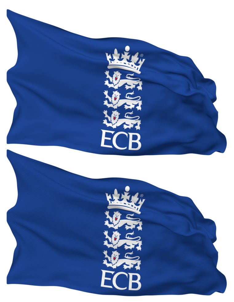 England and Wales Cricket Board, ECB Flag Waves Isolated in Plain and Bump Texture, with Transparent Background, 3D Rendering png