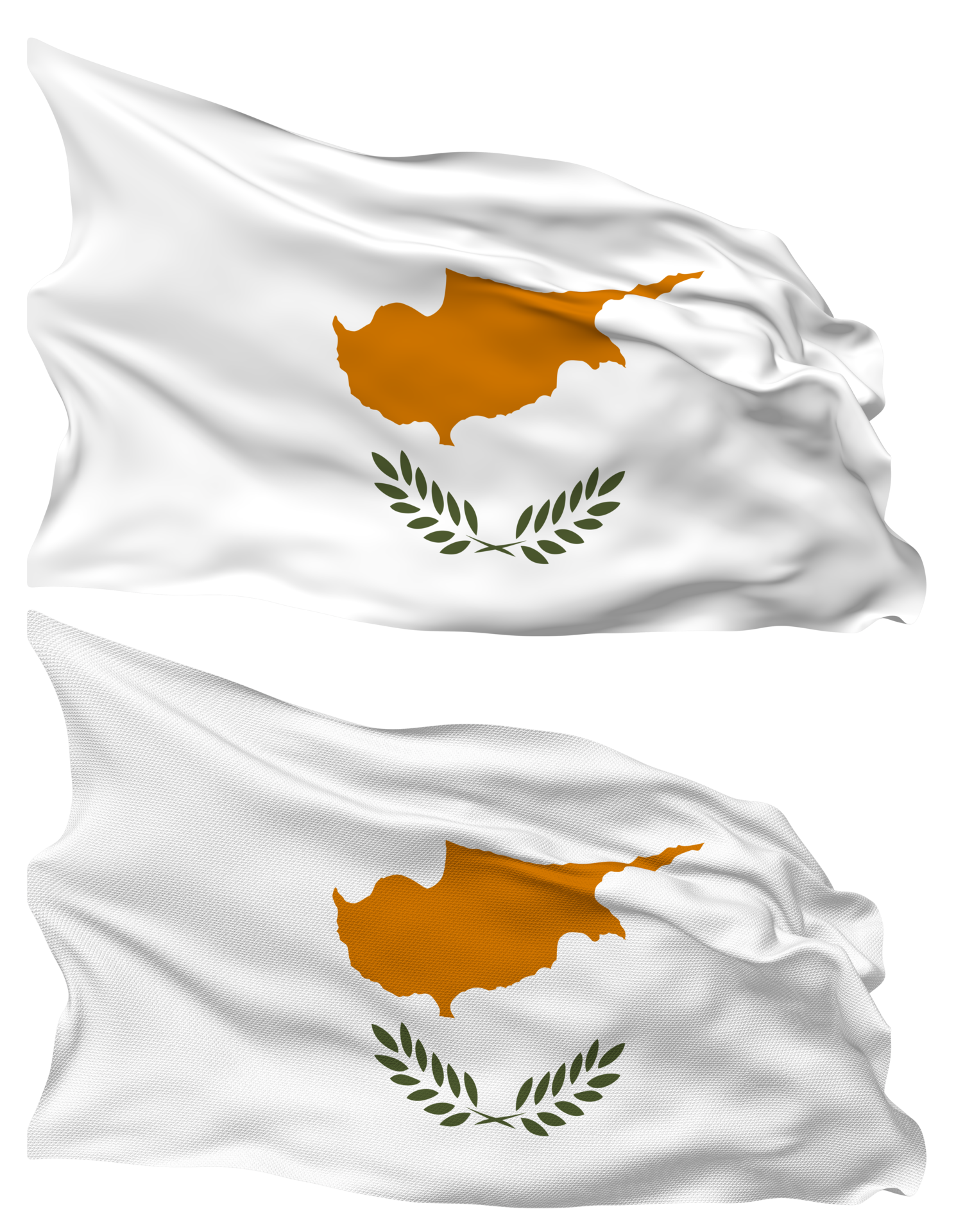 Cyprus Flag Waves Isolated In Plain And Bump Texture With Transparent Cyprus Flag Waves Isolated In Plain And Bump Texture With Transparent