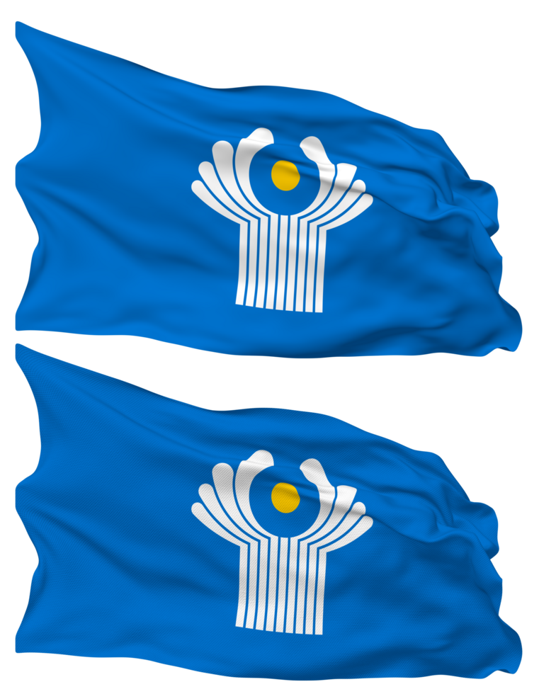 Commonwealth of Independent States, CIS Flag Waves Isolated in Plain and Bump Texture, with Transparent Background, 3D Rendering png