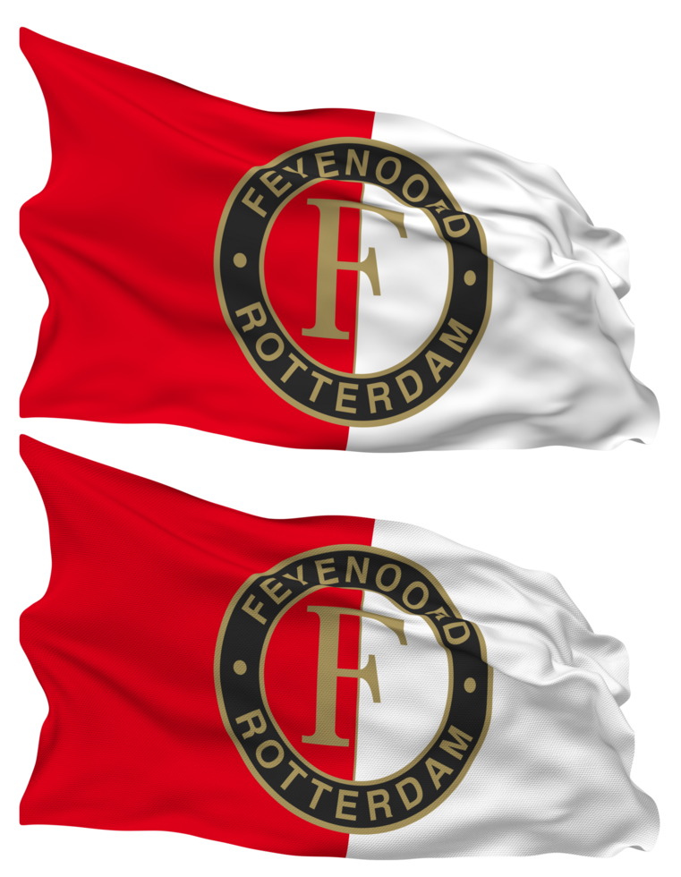 feyenoord Rotterdam Flagge Wellen isoliert im einfach und stoßen Textur, mit transparent Hintergrund, 3d Rendern png