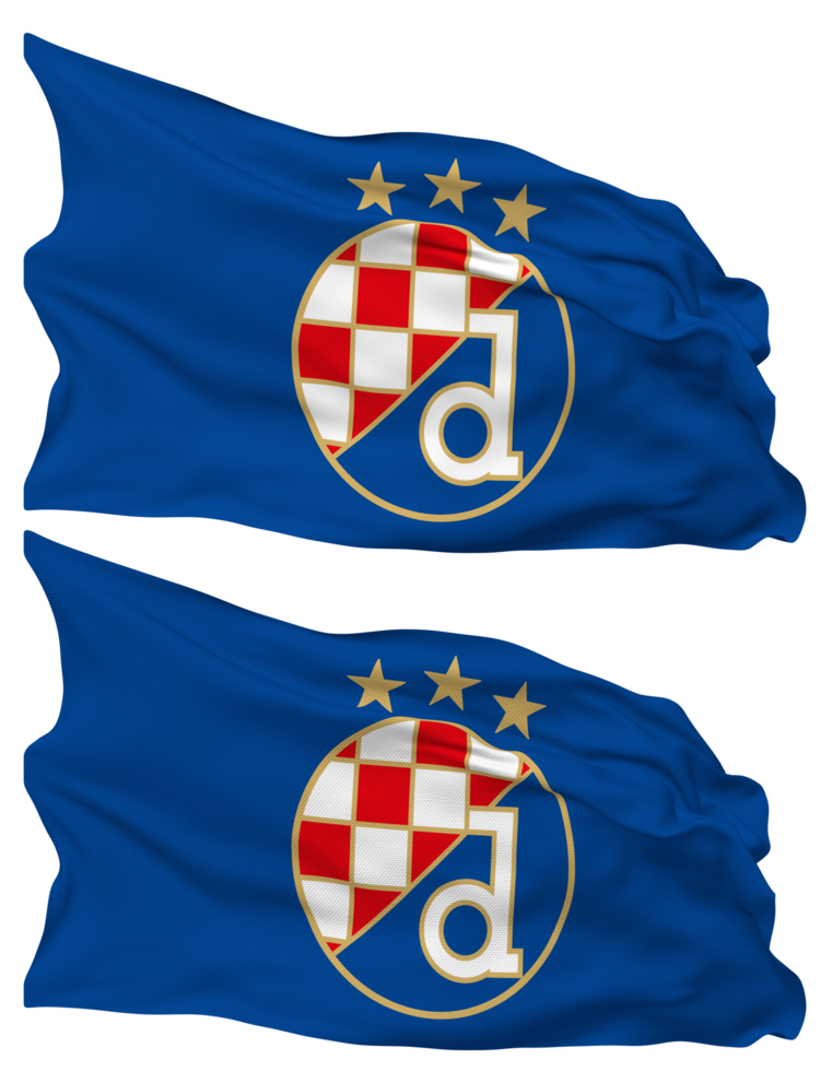 gradanski nogometni club dinamo zagreb, gnk dinamo zagreb bandera olas aislado en llanura y bache textura, con transparente fondo, 3d representación png