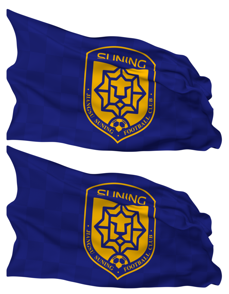 Free Jiangsu Football Club Flag Waves Isolated in Plain and Bump