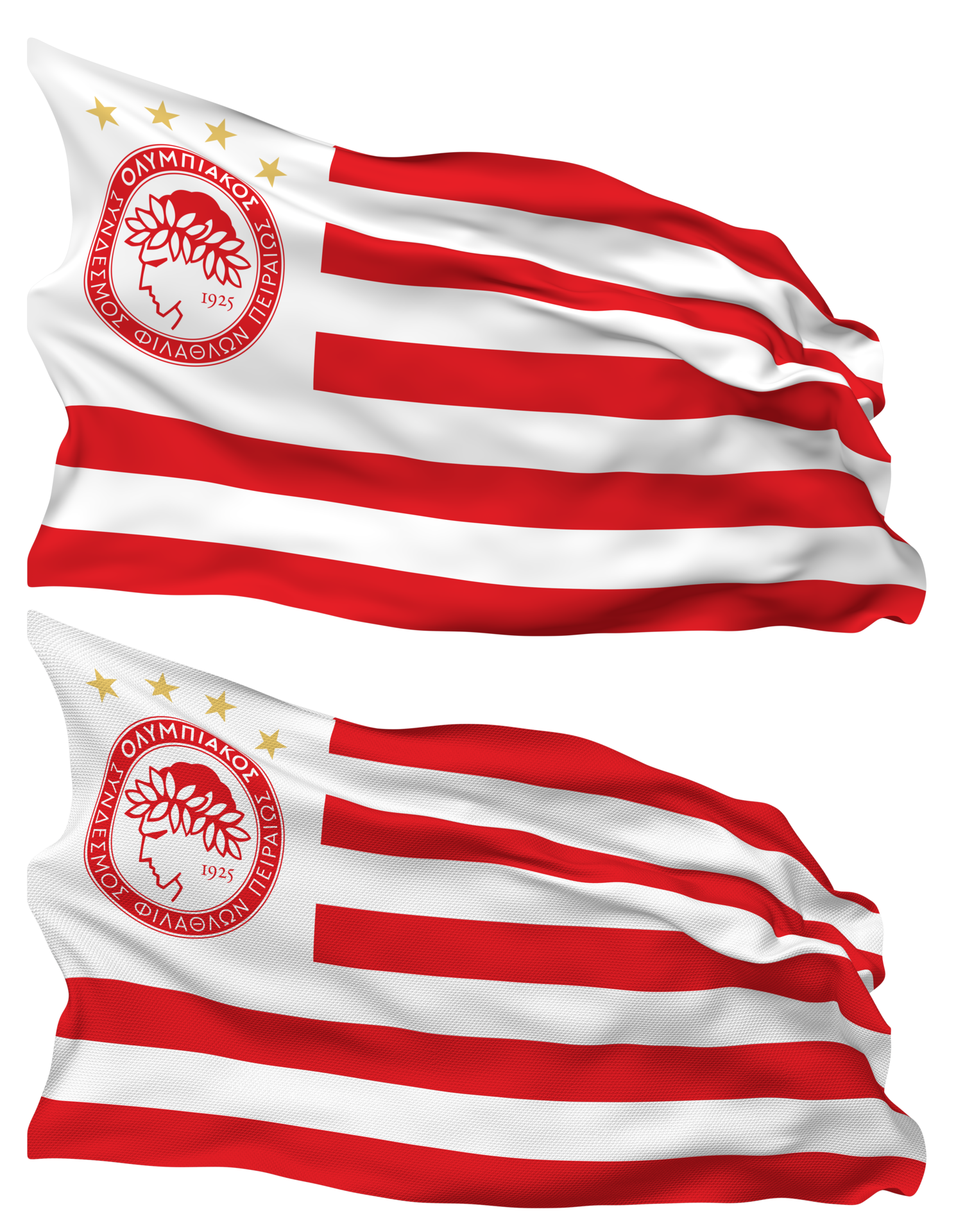 Club Olimpia Flag Waves Isolated in Plain and Bump Texture, with