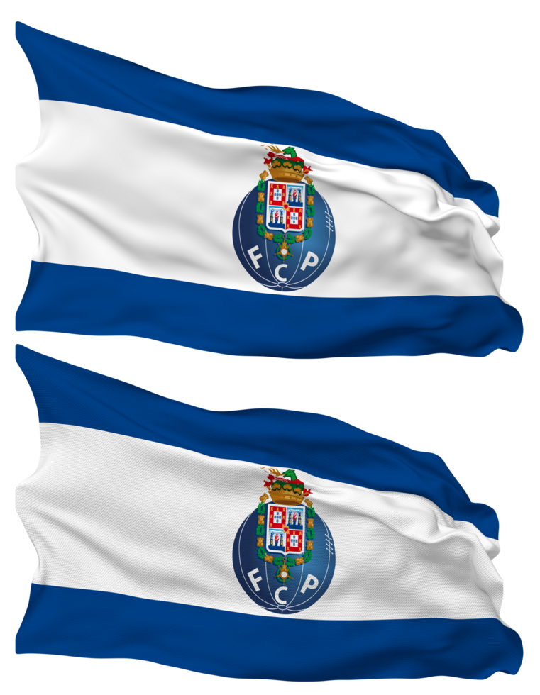 Futebol Clube do Porto Flag Waves Isolated in Plain and Bump Texture, with Transparent Background, 3D Rendering png