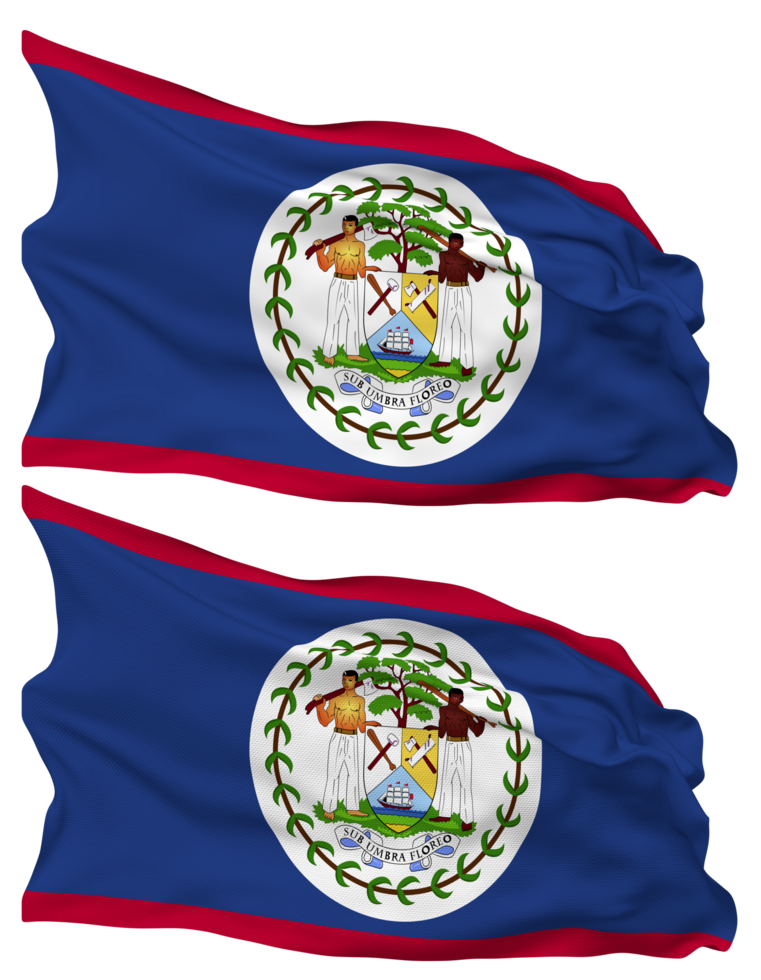 Belize Flag Waves Isolated in Plain and Bump Texture, with Transparent Background, 3D Rendering png