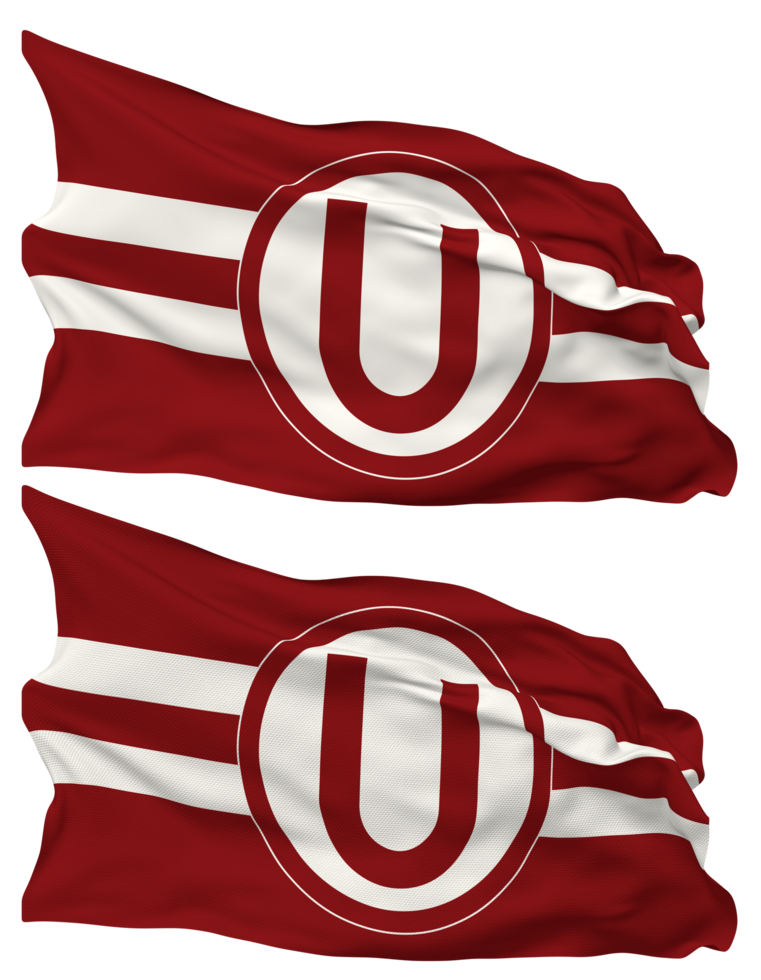 Club Universitario de Deportes Flag Waves Isolated in Plain and Bump Texture, with Transparent Background, 3D Rendering png