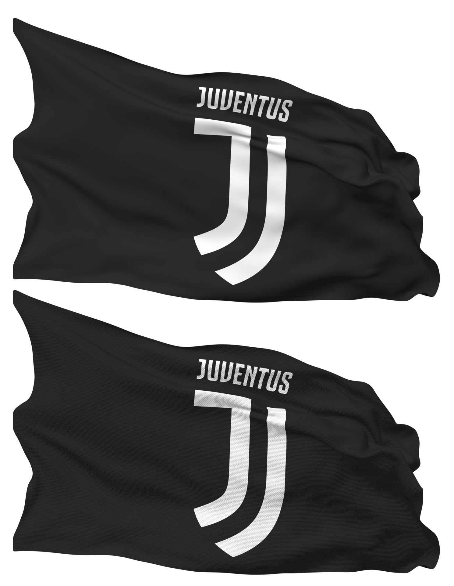 Juventus calcio club bandiera onde isolato nel pianura e urto struttura,  con trasparente sfondo, 3d interpretazione 23398879 PNG