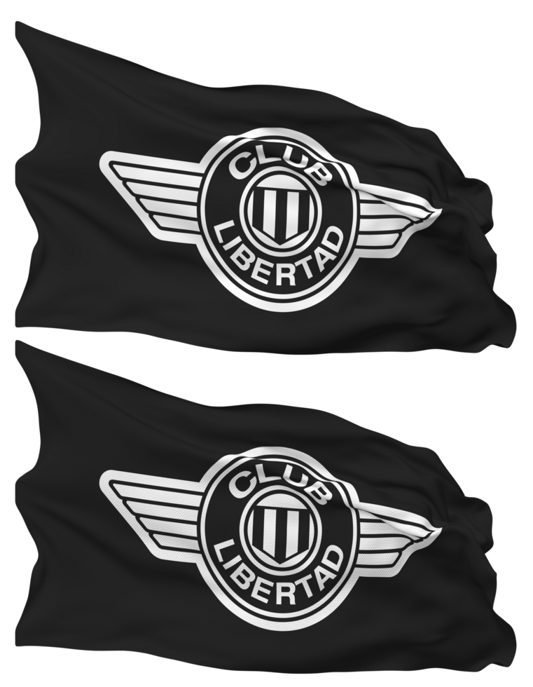 Club Libertad Flag Waves Isolated in Plain and Bump Texture, with Transparent Background, 3D Rendering png