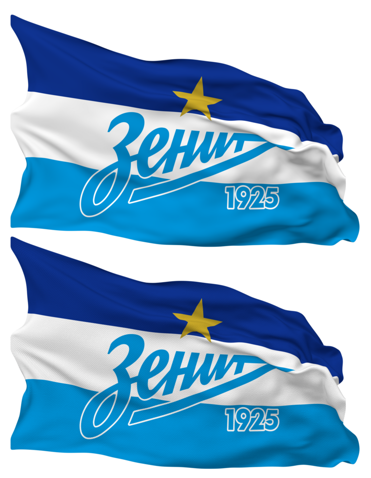 futebol clube zênite, zenit santo Petersburgo bandeira ondas isolado dentro avião e colisão textura, com transparente fundo, 3d Renderização png