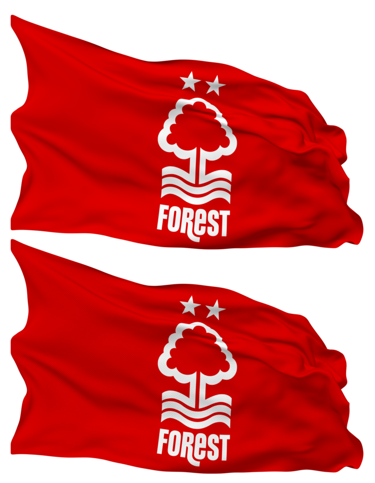 Nottingham forêt Football club drapeau vagues isolé dans plaine et bosse texture, avec transparent arrière-plan, 3d le rendu png