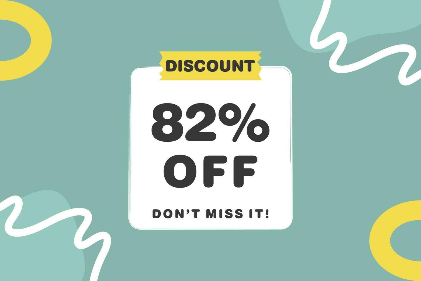 82 percent Sale and discount labels. price off tag icon flat design. vector