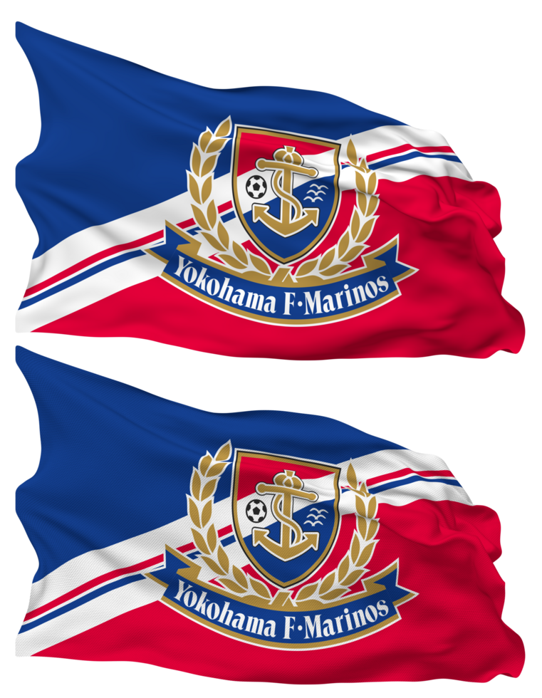 Yokohama F Marinos Flag Waves Isolated in Plain and Bump
