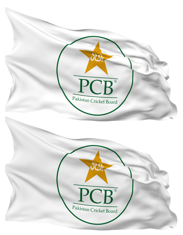 Pakistan Cricket Board, PCB Flag Waves Isolated in Plain and Bump Texture, with Transparent Background, 3D Rendering png