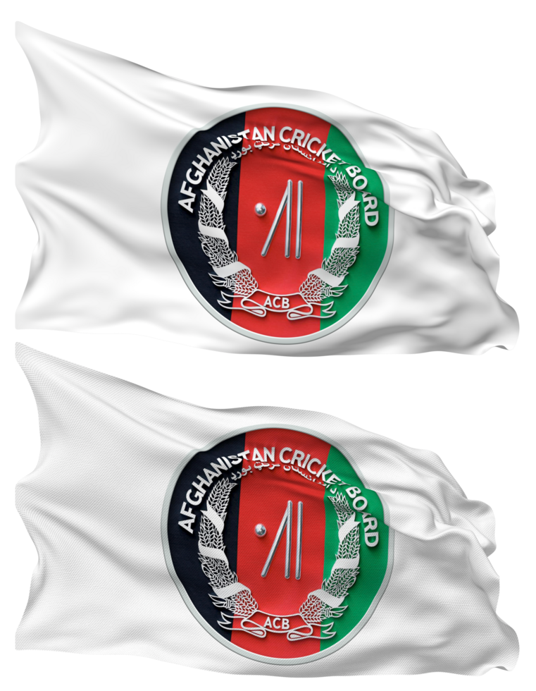 Afghanistan Cricket Board, ACB Flag Waves Isolated in Plain and Bump Texture, with Transparent Background, 3D Rendering png