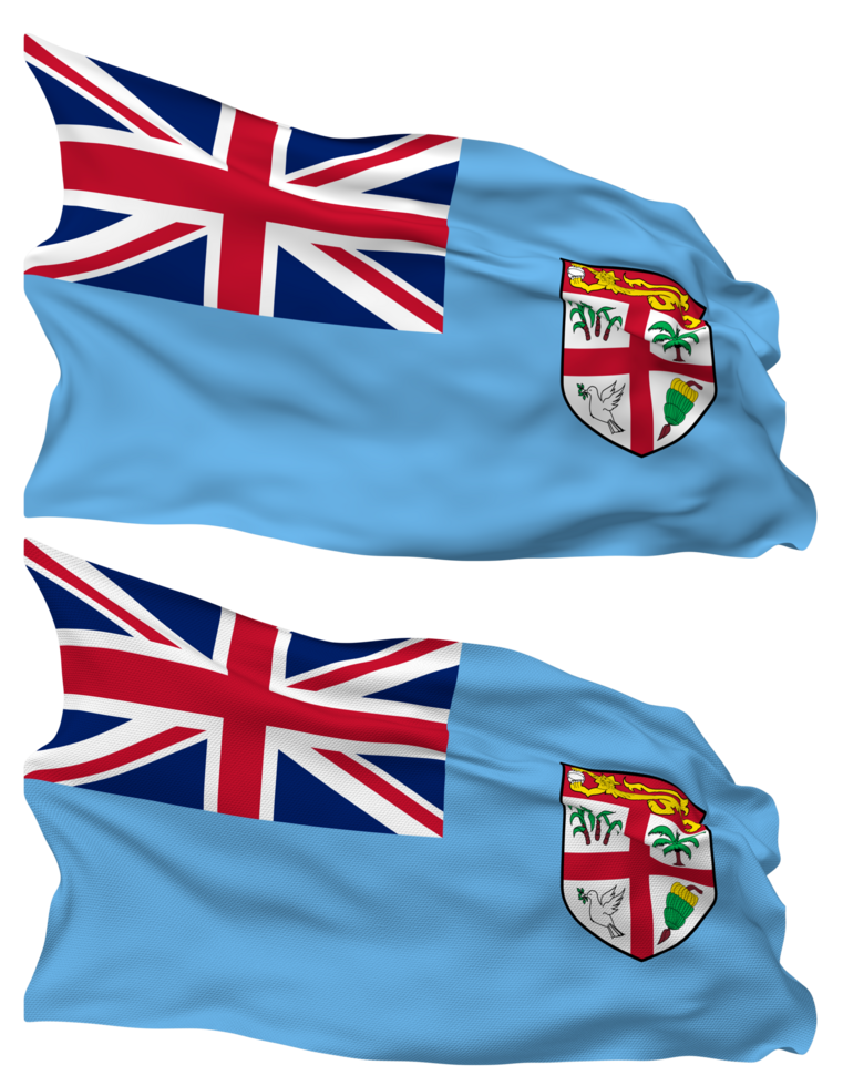 Fiji Flag Waves Isolated in Plain and Bump Texture, with Transparent Background, 3D Rendering png