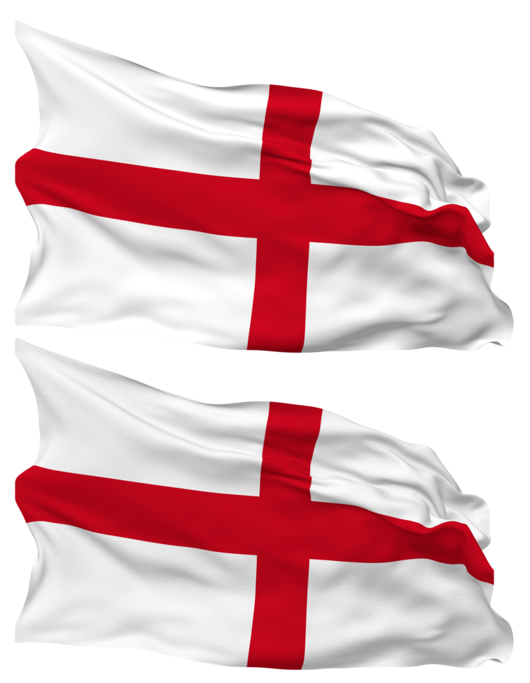 England Flag Waves Isolated in Plain and Bump Texture, with Transparent Background, 3D Rendering png