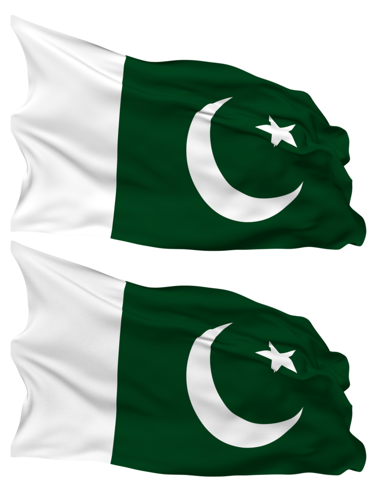 Pakistan drapeau vagues isolé dans plaine et bosse texture, avec transparent arrière-plan, 3d le rendu png