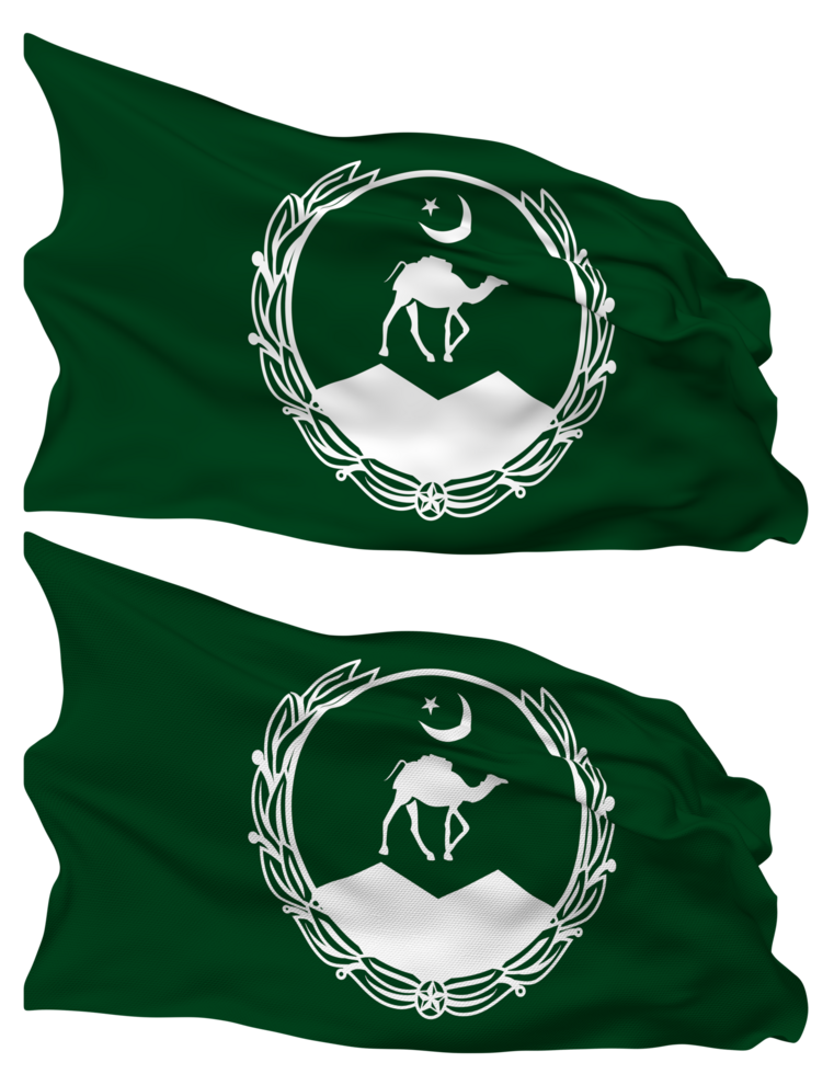 Government of Balochistan Flag Waves Isolated in Plain and Bump Texture, with Transparent Background, 3D Rendering png