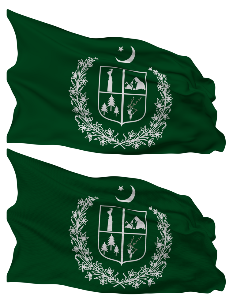 Government of Gilgit Baltistan Flag Waves Isolated in Plain and Bump Texture, with Transparent Background, 3D Rendering png