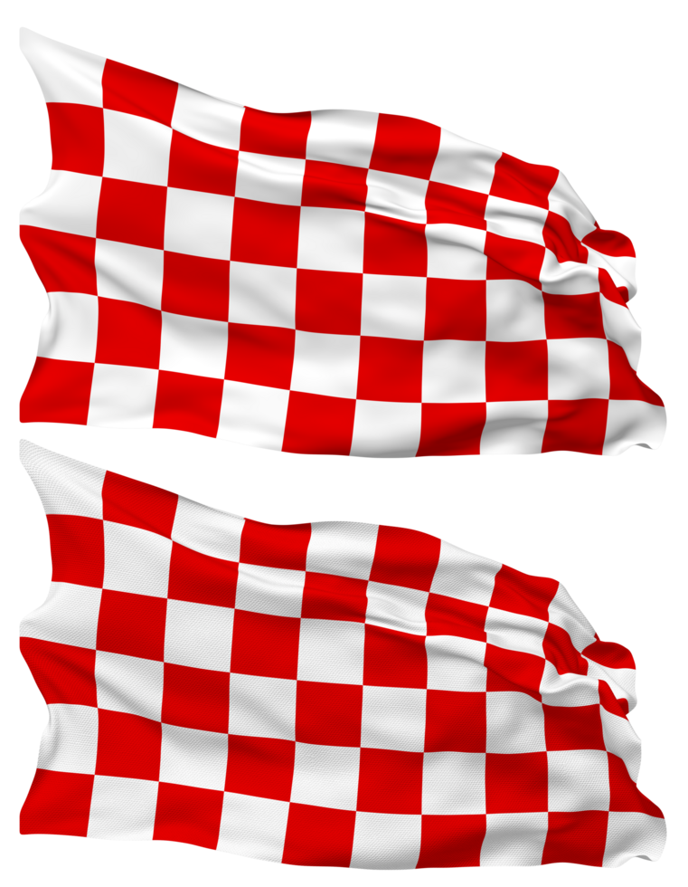 corrida vermelho e branco xadrez bandeira ondas isolado dentro avião e colisão textura, com transparente fundo, 3d Renderização png