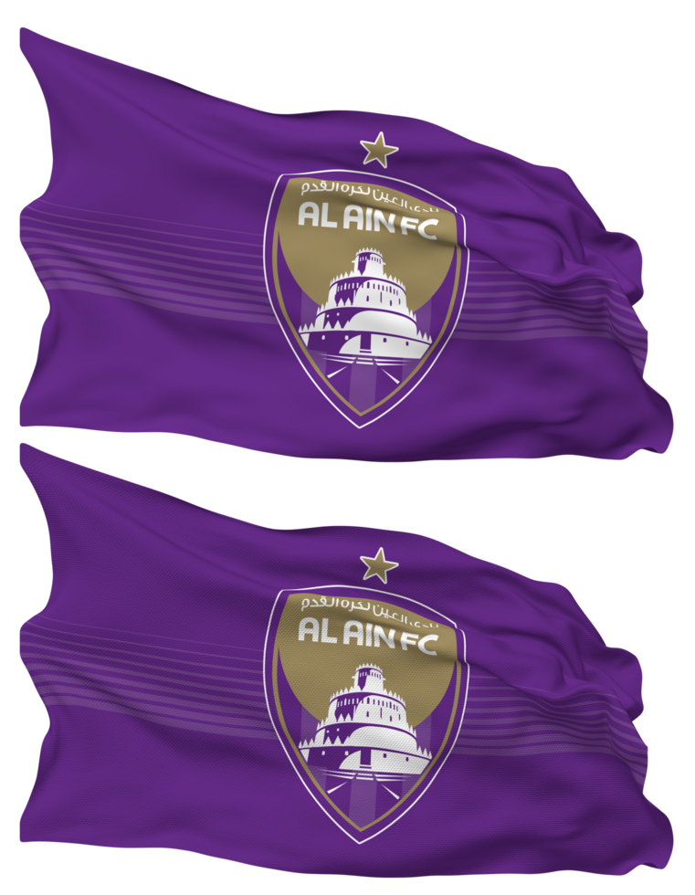 al ain calcio club bandiera onde isolato nel pianura e urto struttura, con trasparente sfondo, 3d interpretazione png