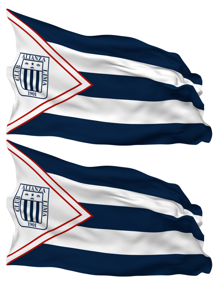 klubb alianza lima flagga vågor isolerat i enkel och stöta textur, med transparent bakgrund, 3d tolkning png