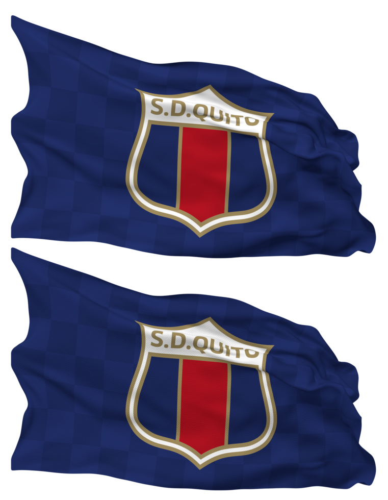 Sociedad Deportivo Quito Flag Waves Isolated in Plain and Bump Texture, with Transparent Background, 3D Rendering png