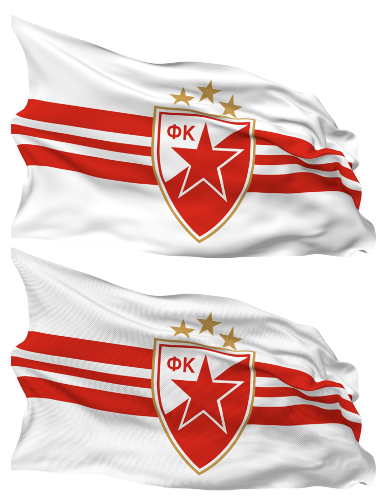 Fudbalski klub Crvena zvezda Flag Waving Different Style With Stand Pole  Isolated, 3D Rendering 32064311 PNG