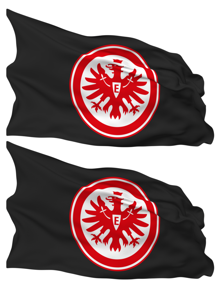 eintracht Frankfurt Flagge Wellen isoliert im einfach und stoßen Textur, mit transparent Hintergrund, 3d Rendern png