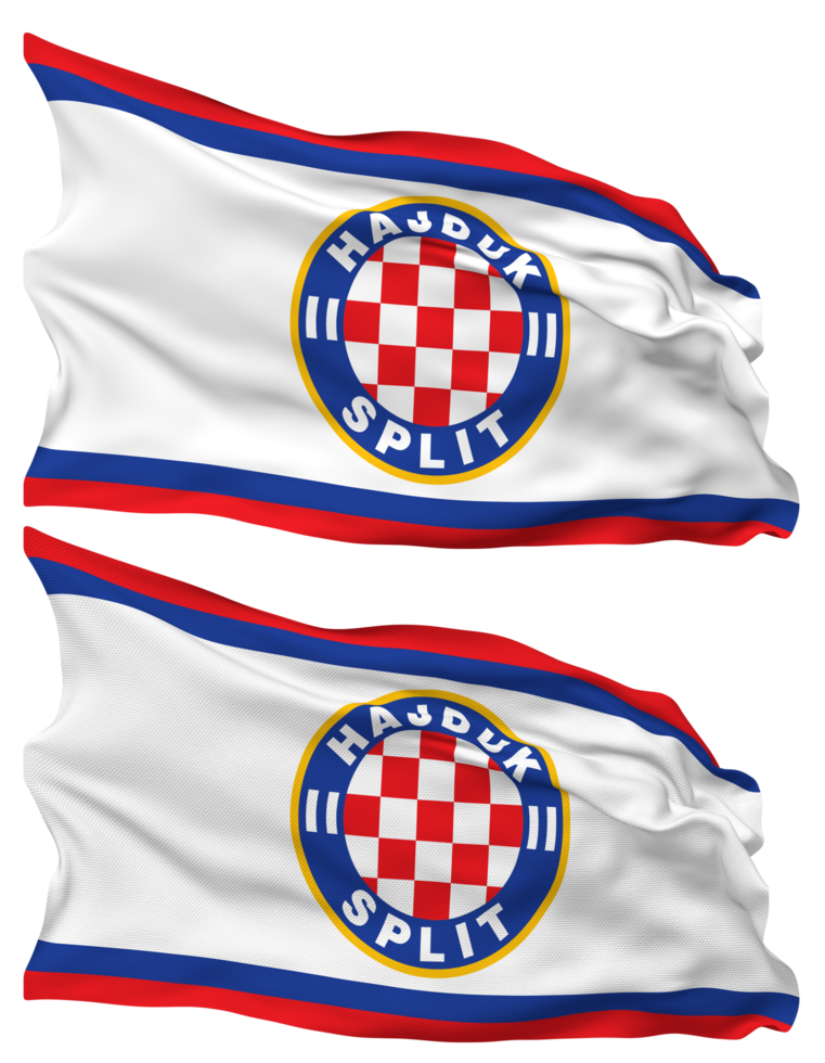 hrvatski nogometni Verein Hajduk Teilt, hnk Hajduk Teilt Flagge Wellen isoliert im einfach und stoßen Textur, mit transparent Hintergrund, 3d Rendern png