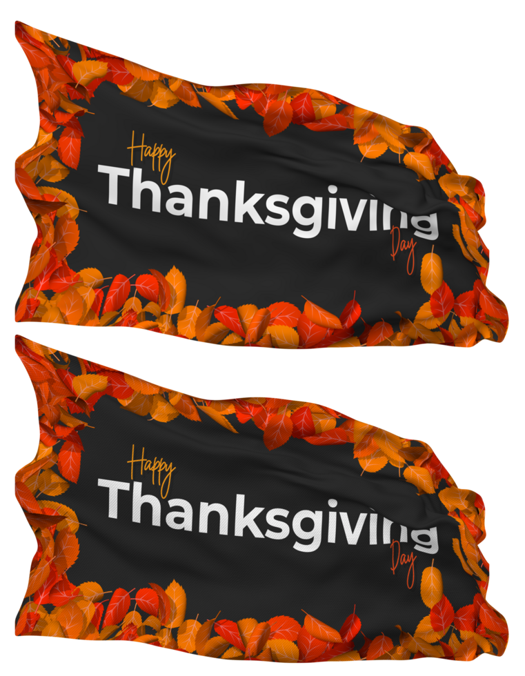 Thanksgiving Day Flag Waves Isolated in Plain and Bump Texture, with Transparent Background, 3D Rendering png
