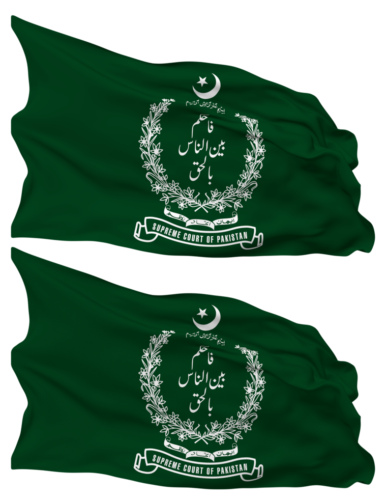 Supreme Court of Pakistan Flag Waves Isolated in Plain and Bump Texture, with Transparent Background, 3D Rendering png