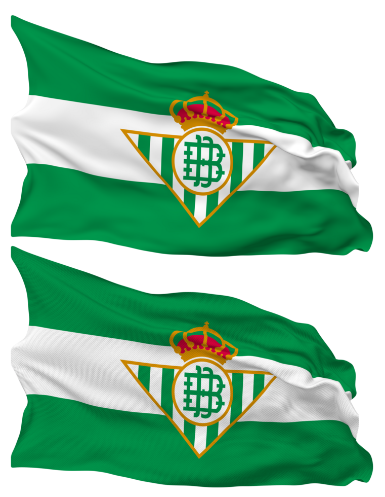 Real Betis Balompie, Real Betis Flag Waves Isolated in Plain and Bump Texture, with Transparent Background, 3D Rendering png