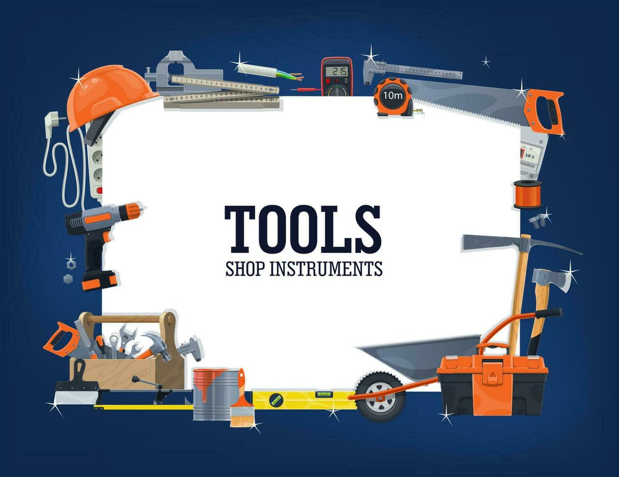 Construction, home repair tools shop vector banner