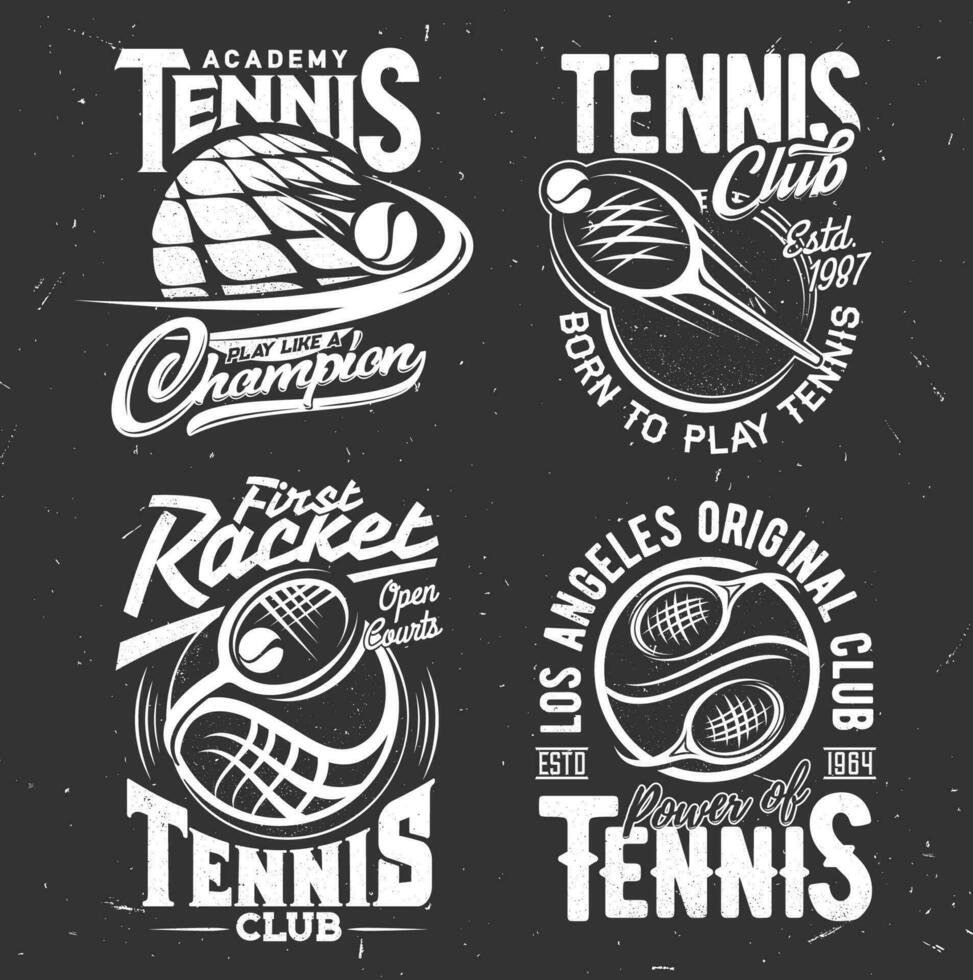 tenis deporte vector camiseta huellas dactilares raquetas o pelotas
