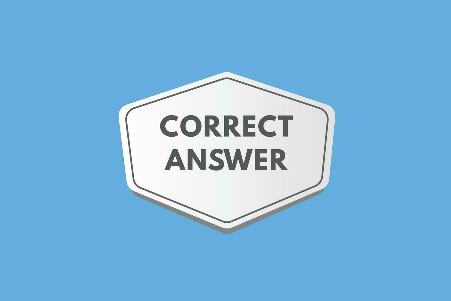 Correct Answer text Button. Correct Answer Sign Icon Label Sticker Web Buttons vector