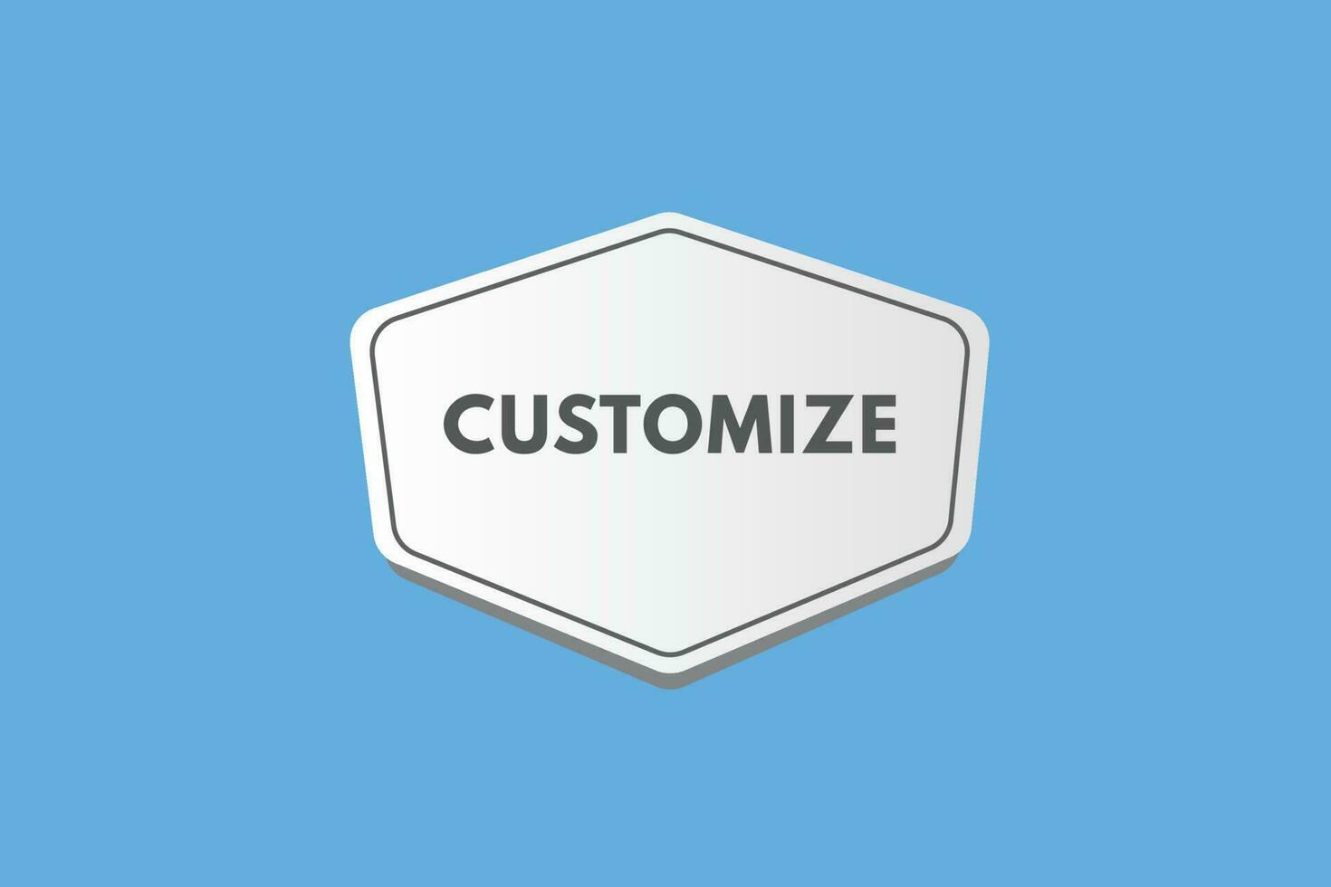 Customize text Button. Customize Sign Icon Label Sticker Web Buttons vector