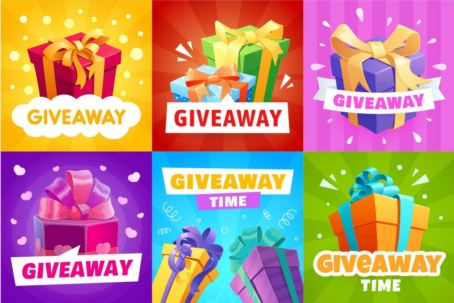 Giveaway , vector gift boxes and presents posters