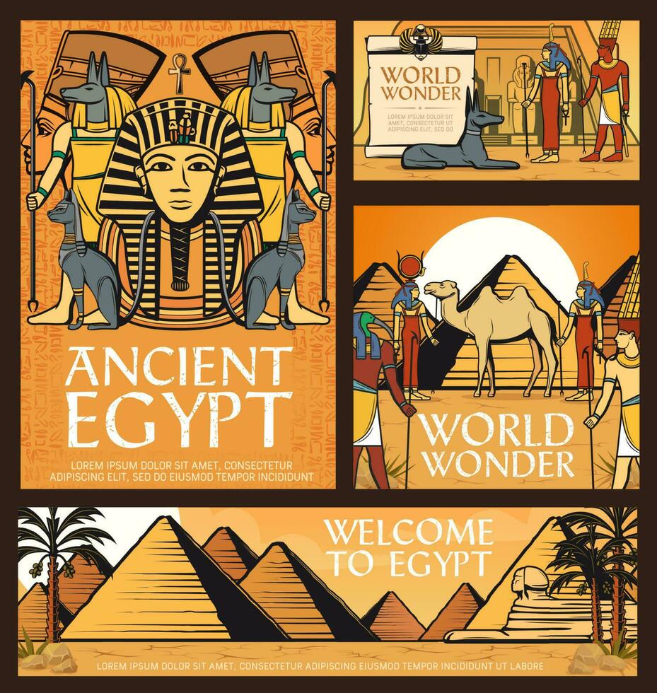 antiguo Egipto carteles vector genial pirámide de giza