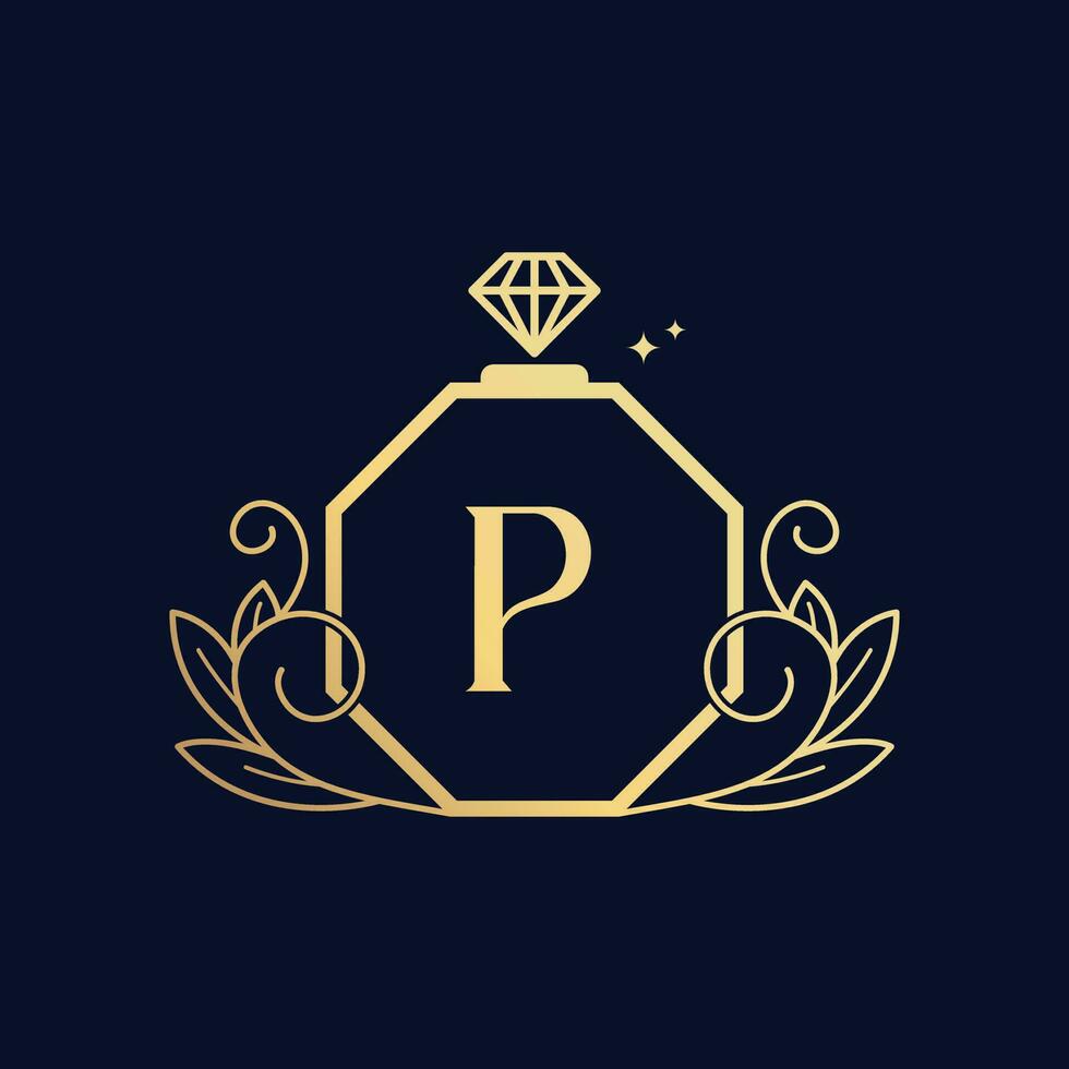 Vector Premium Luxurious Perfume Logo P