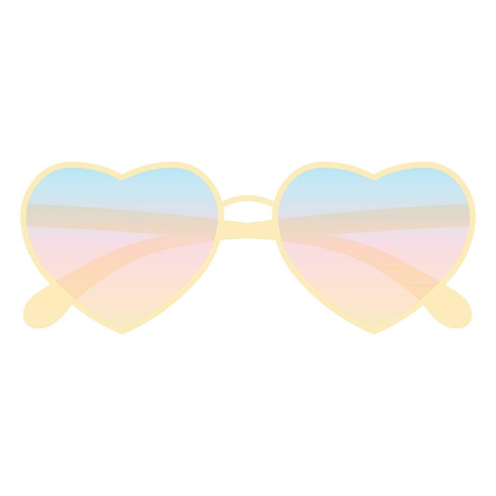 Heart shaped sunglasses icon. Vector flat illustration