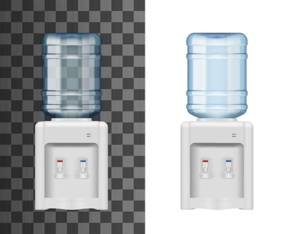 Bottled water dispenser or cooler realistic mockup vector