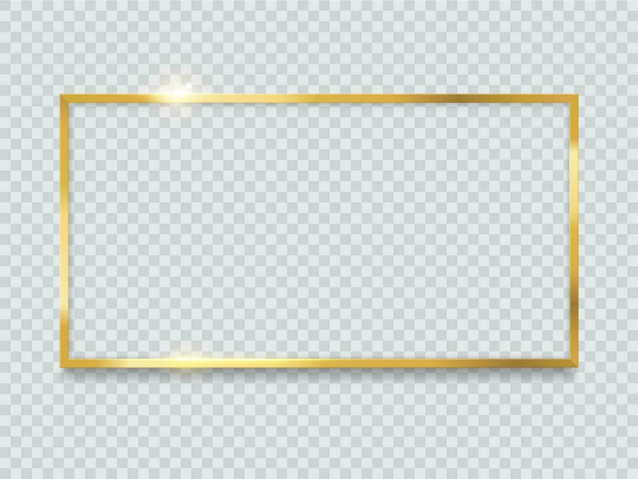 Golden frame border, gold square, metal background 23400242 Vector Art