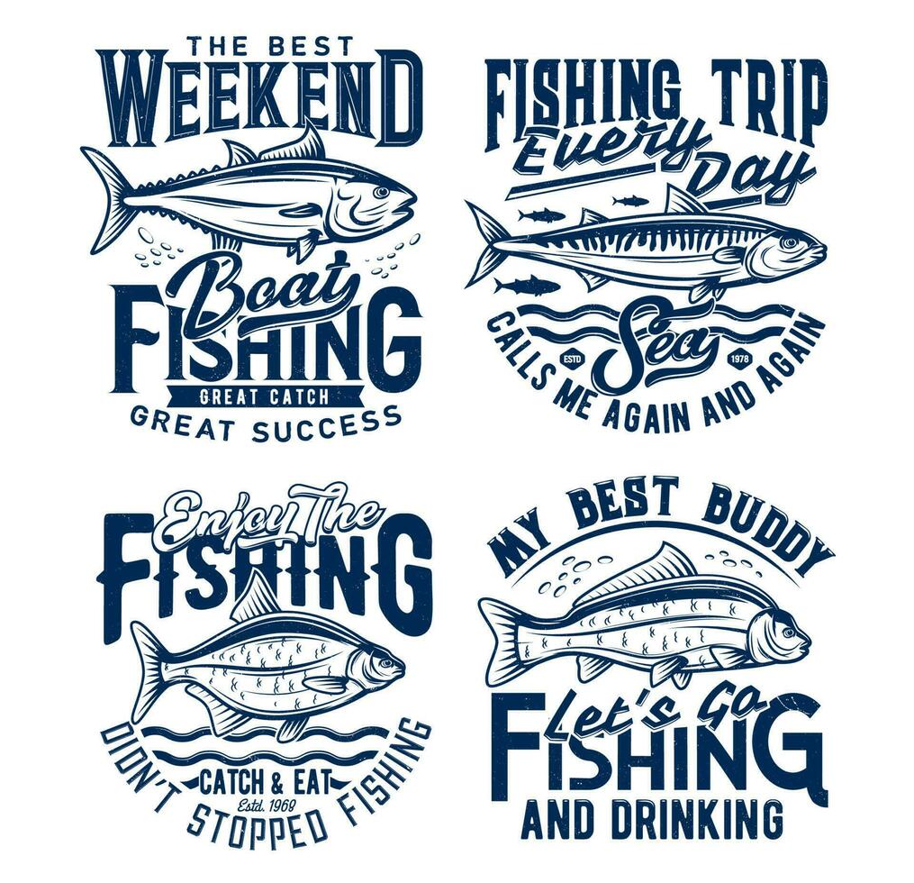 Boat fishing hobby t-shirt custom prints templates vector