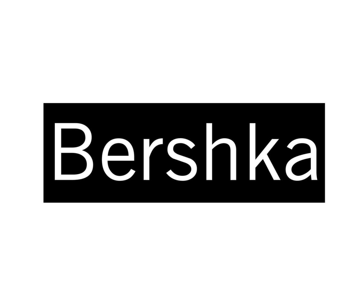 Bershka Brand Clothes Symbol Logo Black Design Sportwear Fashion Vector Illustration
