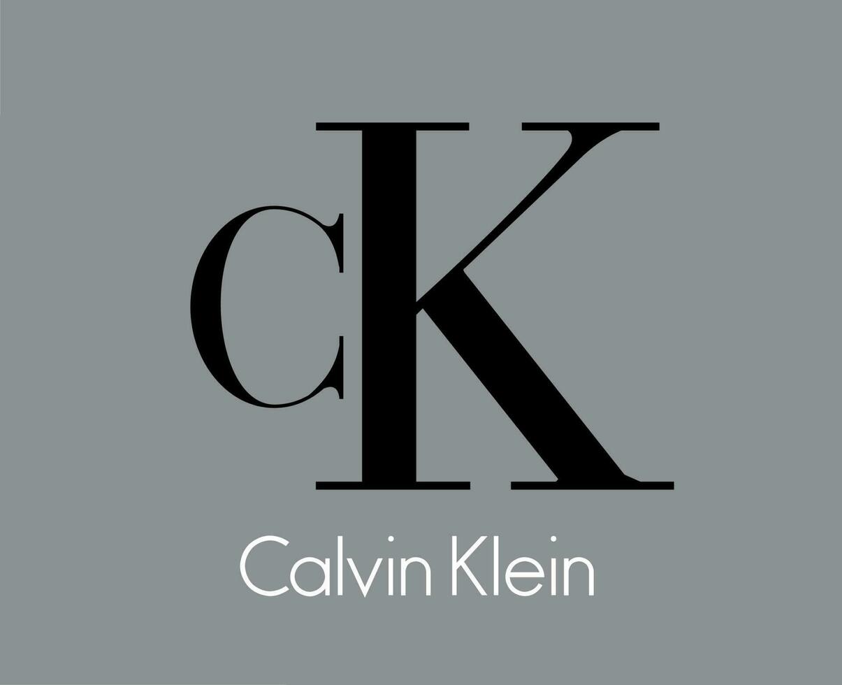 Calvin Klein Brand Clothes Symbol Logo Design Fashion Vector Illustration With Gray Background