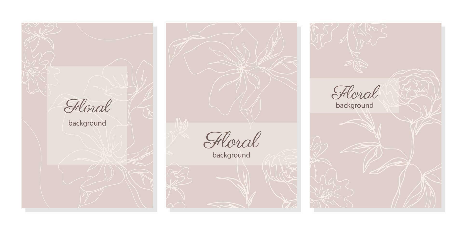 Elegant vector floral background. Trendy design templates for postcard, wedding invitation,  flyer, brochure, poster, social media post