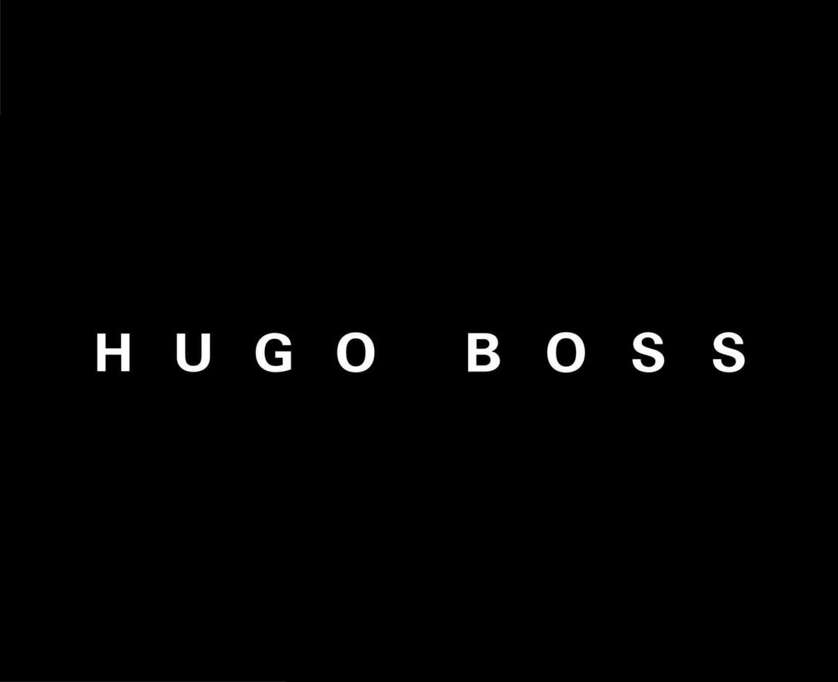 Hugo Boss Brand Clothes Symbol Logo White Design Sportwear Fashion Vector Illustration With Black Background