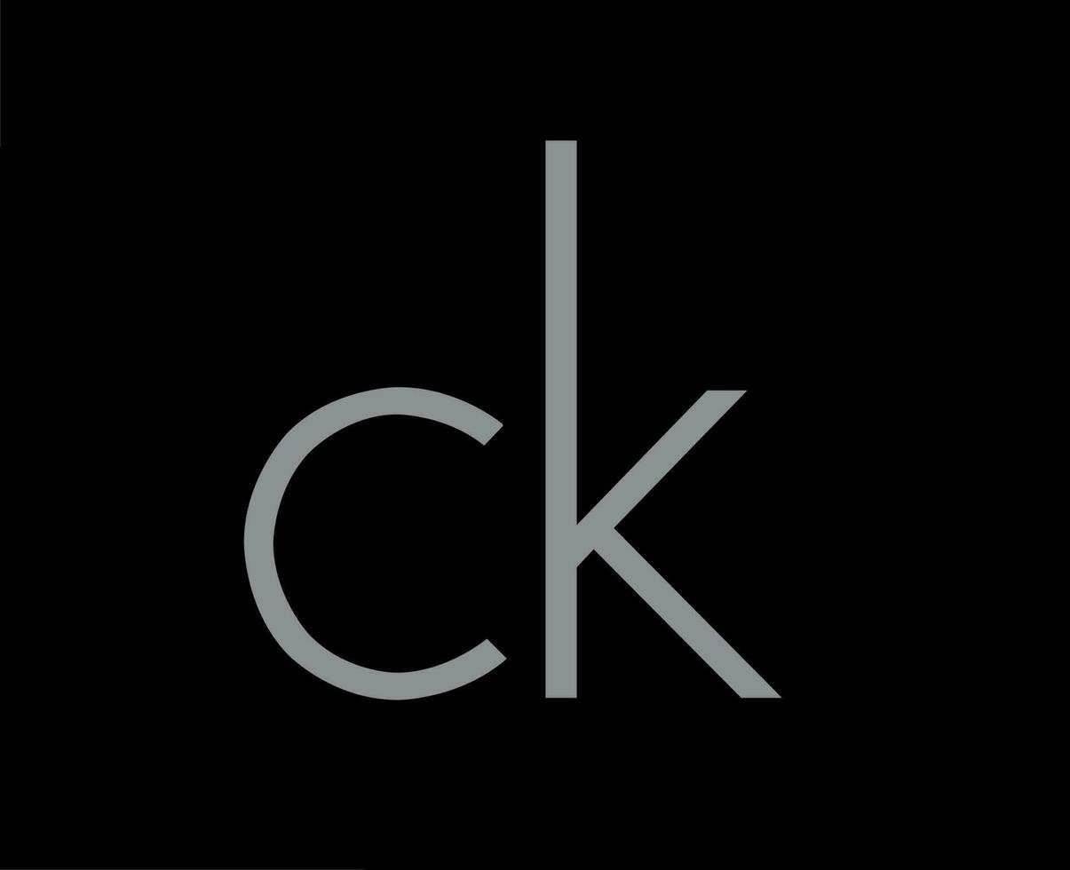 Calvin Klein Logo Brand Clothes Symbol Gray Design Fashion Vector Illustration With Black Background